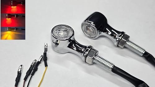 MORAX® 3in1 LED Motorrad Blinker Rücklicht Fahrlicht 12V 2 Stück Universal Scooter Quad Supersportler Streetfighter E-Prüfzeichen Aluminiumgehäuse Chrom Motorcycle Taillight Turnlight