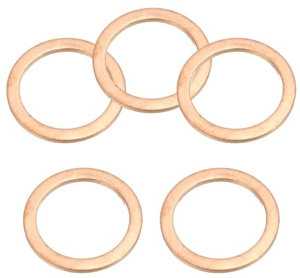 PATIKIL 5pcs Arandela de Cobre M20, Anillo de Sellado, 26x20x1.5mm(OD*ID*Grosor) Junta Plana Métrica Crush Accesorios Hidráulicos para Tornillos Perno Tapones de Cárter Drenaje de Aceite