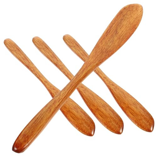 VINTORKY 4stücke Holzmesser Butterspatel Küche Werkzeug Für Butter Senf Mayonnaise Marmelade Brot Kuchen Mit Bequemen Griffen Für Einfache Handhabung
