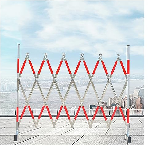 Erweiterbares mobiles Barrikaden-Sicherheitsgitter für Autobahn, Einkaufszentrum, Banken, zusammenklappbar, tragbar, platzsparendes Design (Rosso 6 m)