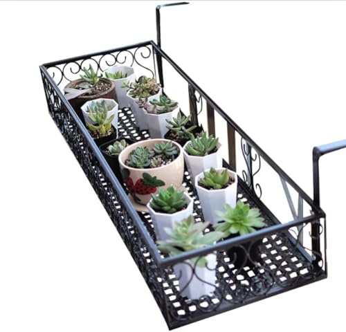 Porte-Pot De Fleurs Succulentes,Support De Jardinière Suspendu De Balcon,Support De Plantation pour Balcon,Balustrade Suspendue Panier De Pot De Fleurs pour Bureau,Maison,Hôtel