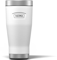 Thermos Icon Ice White Travel Coffee Tumbler (470ml) 7h Hot | 22h Cold | Adults stainless steel metal insulated leakproof reusable BPA-free thermal cup with lid for drinks, water, tea, gym, camping