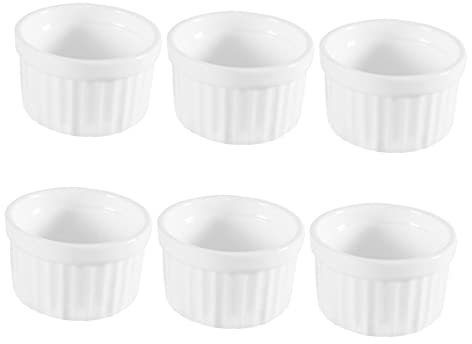 IMIKEYA 6 Pezzi ciotola da dessert in ceramica Cottura forno piatti da portata ciotolina con coperchio ciotole cucina ciotola cucina piccola ciotola in ceramica Ciotole da yogurt bianca
