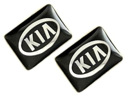 2 Stück Aufkleber 18 x 11 mm. Passend für KIA-Auto Kfz. Für Innerraum, Salon, Schlüssel, Key usw. Dekorative Sticker mit Emblem (18x11mm-KIA, 2St.)