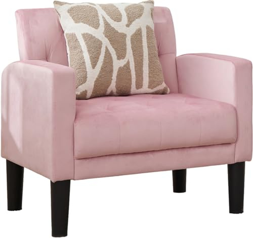 GRAVFORCE Ohrensessel Sessel Wohnzimmer Schlafzimmer Polstersessel bequem und modern Armchair Büro Loungesessel Clubsessel 136 KG belastbar (Rosa)