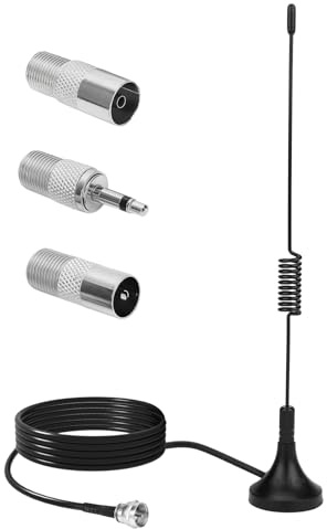 DAB UKW FM Radio Antenne Aicharynic Magnetfuß Antenne mit 3M Koaxkabel + 3 Adapter | dabantenne für stereoanlage ukwantenne | Digitale fm Radio antenne für Innenbereich für Autoradios HiFi Receiver