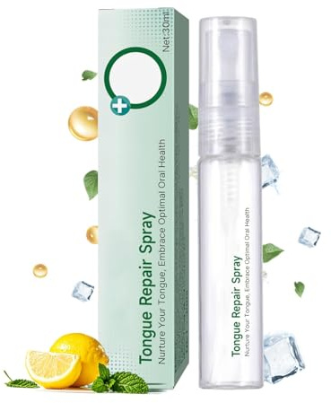 Zungenspray, Mundpflegespray für unterwegs, lindert Trockenheit und Schwellungen, zweimal täglich anwenden, sorgt für frischen Atem, geeignet für weiße Zunge und trockenen Mund, 30 ml