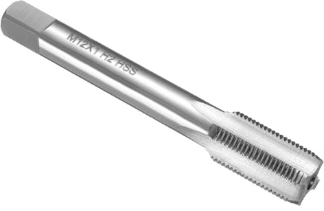 QUARKZMAN Hand-Gewindebohrer M12x1, HSS6542(M2) Gewindeschneider | Metrisches Rechtshänder, Mittelschneider für Gusseisen, Kupfer, Kunststoff