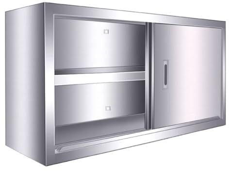 Metallschrank Küchen Hängeschrank Schranktüren Mit Rollen Leicht Zu Öffnen Und Zu Schließen Innenliegende Öffnungen Tragkraft: 50 Kg Edelstahl Werkstattschrank(100 * 35 * 60cm)