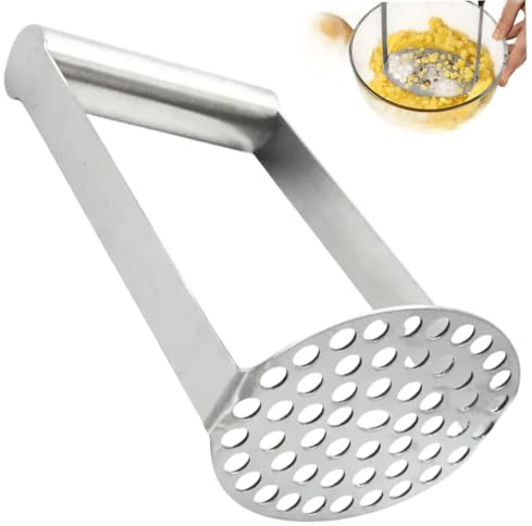 AwnsIMfreien Schiacciapatate in Acciaio Inossidabile, Schiacciapatate, Acciaio Inossidabile Resistente con Manico Orizzontale ergonomico per Patate, Avocado, Fagioli