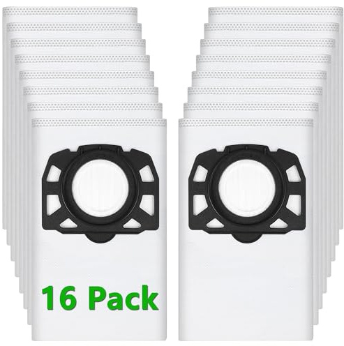 16 Pack Vacuum Cleaner Bags for Karcher WD4 WD5 WD6, WD5P WD6P, MV4 MV5 MV6 Vacuum Cleaners, Cleaner Bags for Kärcher KFI 487, Durable Wet & Dry Vacuum Bags for 28630060