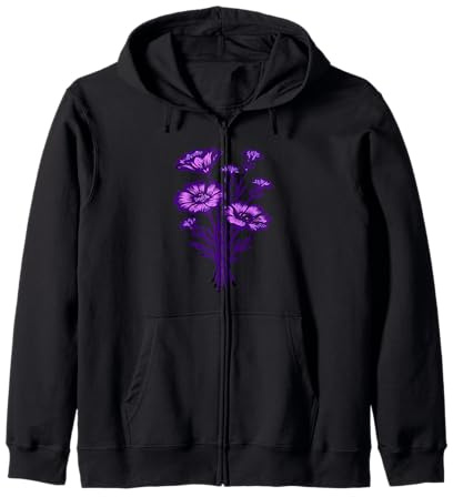 Violet crépuscule Fleur Sauvage Lilas Botanique Floral Nature Design Sweat à Capuche