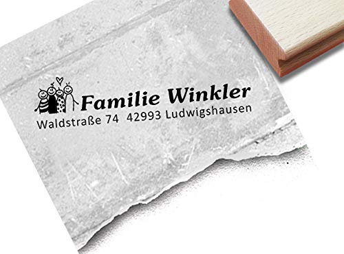 Stempel PERSONALISIERT Adressstempel FAMILIE mit Herz II individuell - Firmenstempel Familienstempel Geschenk für Kinder und Erwachsene- zAcheR-fineT