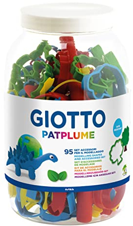 GIOTTO Patplume Modelliermasse Zubehör und Werkzeuge Schulpaket 95 Werkzeuge Ideal für Kinder, Partys und Schulen, Farblich Sortiert