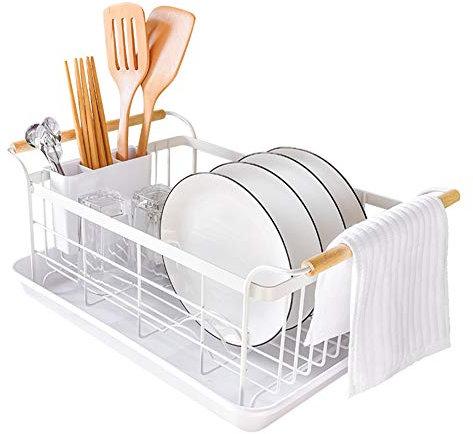 Kitchen rack Geschirr Messer und Gabel Lager Metall Ablassen Mit Palette Regal, 1 Schicht (größe : 43 * 33 * 20cm)