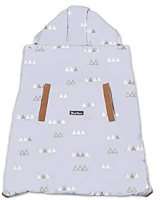 SONARIN Universal All Seasons Regenhaube für Babytrage, Regenschutz,Windschutz,Wasserdichtes,abnehmbares Innenfutter für den Winter Warm(Hellgrau)