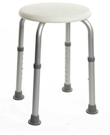 OrtoPrime Taburete de Ducha Redondo - Taburete Baño Antideslizante para discapacitados o Ancianos - Silla Ortopédica para Ducha - Asiento Ducha Adulto - Silla para baño Adulto - Altura Regulable