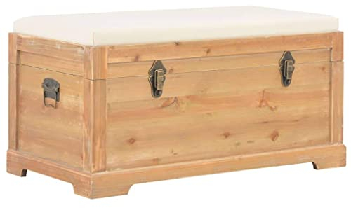 vidaXL Coffre de Rangement avec Coussin Boîte de Rangement Banc d’Entrée Meuble d'Entrée Banquette Couloir Salon Maison Intérieur MDF
