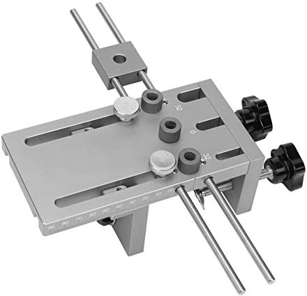 Fafeicy 3 in 1 Dowelling Jig Drill Guide Kit, Hole Drilling Guide Woodworking Positioner Locator Tool for Thick Timbe, Self Centering Hole Puncher Set with 600mm Extension Rod for Diy Wood Working