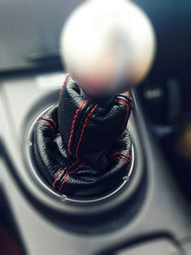 The Tuning-Shop Ltd Gear Gaiter Compatible with Honda Civic Type R FN2 Leather Red Stitch