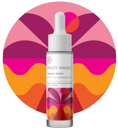 Crazy Angel Vegane Bräunungstropfen aufbaubare pigmentierte Bräunungstropfen für Feuchtigkeitspflege Hergestellt in Großbritannien 30 ml