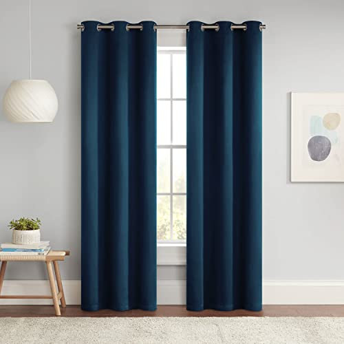 Eclipse Darrell - Cortina térmica Opaca Moderna con Ojales para Ventana de Dormitorio o Sala de Estar (1 Panel), 37 x 84 Pulgadas, índigo