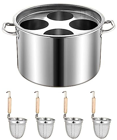 Gastro-Nudelkocher, Nudeltopf aus Edelstahl mit Nudelkorb, Standard-4-Loch-Kochtopf für Nudelgerichte, Knödelkochen, 40 cm Nudeltopf, Suppentopf für alle Herdarten