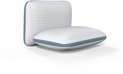 HOME STILL Quilted Bed Pillow 2-Pack - 50x70x10 cm - Blue Stripe, Hotel-Style Comfort - Soft Microfibre with Air Mesh Climatic Band - Breathable, Durable Zipper, Machine Wash & Dryer Safe