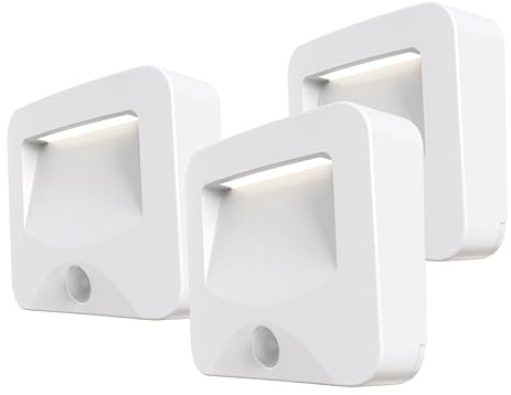 CALEX Spot On Wandleuchte, für Außen & Innen, kabellos, Batterie mit Timer & Bewegungssensor, warmweißes Licht, wasserdicht, Weiß, 3er Pack