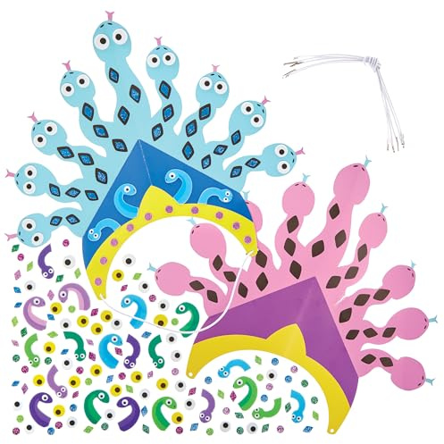 Baker Ross FN080 Medusa Kopfschmuck - 5er-Pack, Fabelhaftes Verkleiden und Vorspielen, Kostüme für Kinder