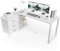 TRIUMPHKEY Schreibtisch l Form mit 3 Schubladen&Stauraum, 140 x 105 x 75 cm Reversible Eckschreibtisch, L-förmiger Schreibtisch mit 2 USB-Ladeanschlüssen und 2 Steckdosen, Weiß