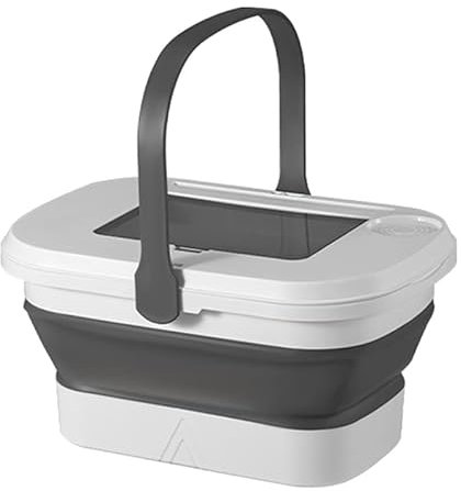 Leapiture 18L Picknickkorb, Camping-Aufbewahrungsbox, Picknick-Aufbewahrungsbox mit Tabletttisch, verstellbar, großes Fassungsvermögen für Wein, Lebensmittel, Getränke (Weiß)
