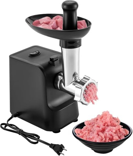 BINSKJ Picadora De Carne Eléctrica, Embutidora De Salchichas De Cocina De 350 W con Velocidad 220 RPM Chip Inteligente De Protección contra Sobrecalentamiento para Uso Doméstico En La Cocina