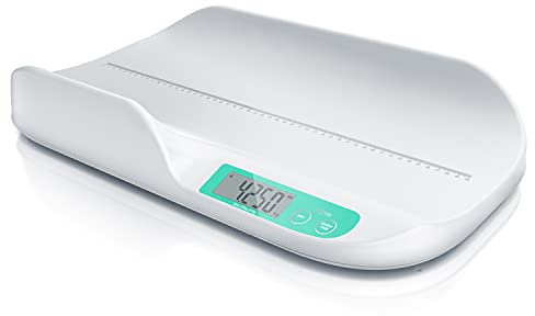 CSL - Babywaage digital - Kinderwaage - Säuglingswaage - Wiegefläche 56 x 33 cm - 20 g bis 20 kg - 5 Gramm Genauigkeit - für Babys - 2,9 Zoll Display - Touchbuttons