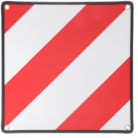 QUARKZMAN Warntafel Spanien Portugal Fahrradträger, 2in1 Reflektierenden Warnschild 50 x 50 cm Heckträger Weiß/Rot Typengenehmigung Rostfrei Aluminium Blech mit Ösen für Wohnmobil