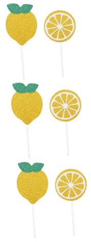 Alipis 72pcs Lemon Decorations for Cake Edible Cupcake Toppers Lemon Cake Inserts Yellow Party Decorations No Assembly Needed