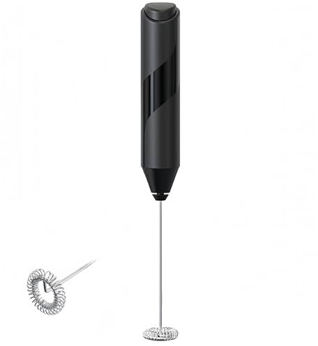 Electric Milk Frother Handheld, Battery-Operated Drink Mixer for Coffee, Matcha, Latte, Hot Chocolate - Compact, Lightweight Mini Foam Maker with Stainless Steel Whisk, for Travel and Home Use
