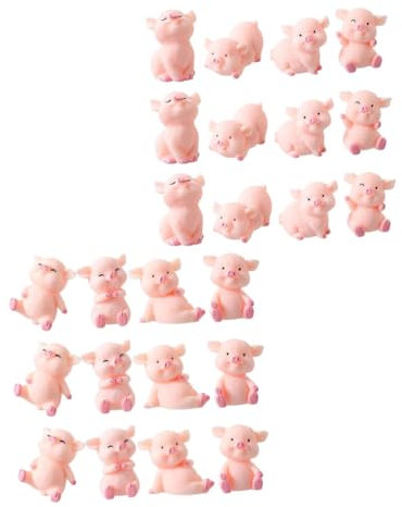 SOIMISS 24stücke Miniatur Schwein Figuren Aus Widerstandsfähigem Harz Süße Deko Für Garten Puppenhaus Und Auto Detailreiche Kleine Schweinchen Miniaturen Zur Landschaftsgestaltung Und Tisc