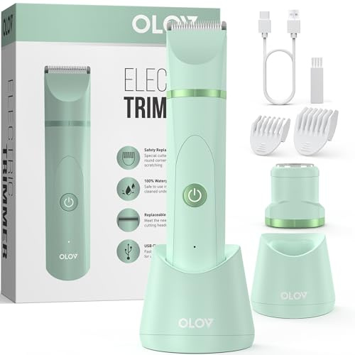 Intimrasierer für Frauen，Rasierer Damen für Achselbein Arm Körper Gesicht ，Rasierer Damen Intimbereich Nass- und Trockengebrauch, Wiederaufladbarer Damenrasierer Elektrisch mit USB Ladestati