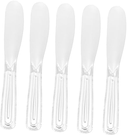 UKCOCO Cuillère à Crème Visage 5pcs 20.5cm Silicone Transparent Spatule Cosmétique Multifonctionnelle Pour Soin Peau