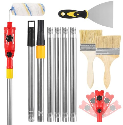 Multi-Angle Paint Brush Extender Extension Pole Extender, 1.7M Extendable Poles for Painting with Paint Brush Paint Scraper Rollers Tool, Universal Paint Brush Extender Tool for Most Rollers Brushes