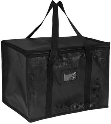 ASelected Food Delivery Bag, 40L Thermal Bag Large Insulated Bag with Handle and Sturdy Zipper, Reusable Grocery Bags for Catering and Takeout, Hot & Cold Food
