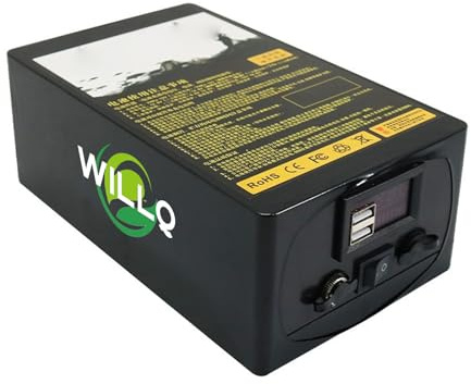 WILLQ 12V 20AH 30AH Fischfinder-Batterie, 12 Volt Floß-Angellampe, Ersatz-Lithium-Ionen-Akkupack für 0-360W Motor-Kit,12v20ah