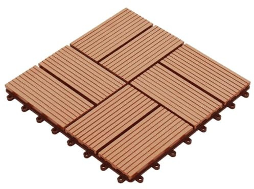 INLIFE Carreaux de terrasse 22 pcs 30 x 30 cm 2 m² WPC Teck-277809