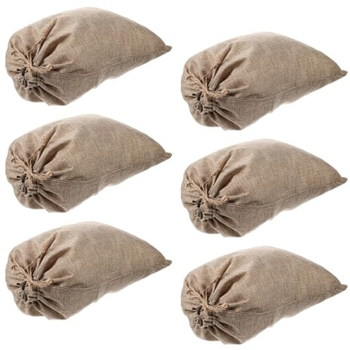 jojofuny 6 Paquet de Jute à Légumes Pratiques Cordon de Serrage, en Toile de Jute Beige, 20x30 Cm, 6 Pièces pour Conservation et Rangement Quotidien