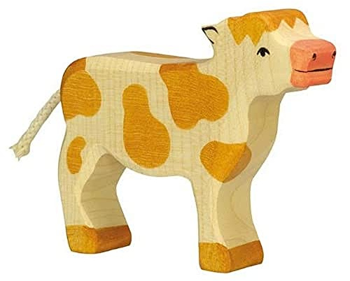 Holztiger Kalb, stehend, braun, 80012