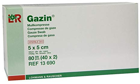 GAZIN Mullkomp.5x5 cm steril 12fach 40X2 St