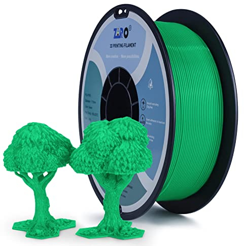ZIRO PLA Filament 1.75mm, 3D Drucker filament PLA Basic Color Series 1.75mm 1kg (2.2lbs), Maßgenauigkeit +/- 0.03mm, Grün