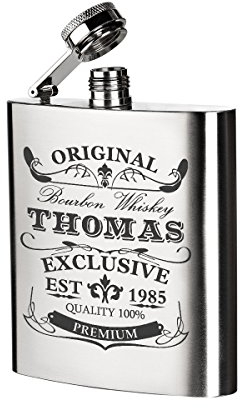 polar-effekt Edelstahl Flachmann mit Personalisierte Gravur - Schnapsflasche 200 ml - Geschenkidee für Männer oder Geschenk für Freund zum Geburtstag - Motiv Original-Exklusive