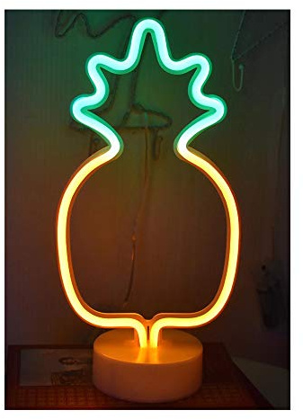 LED Nacht Licht Nacht Tisch Lampe Neonschild Stimmungslichter Dekor Neonleuchte für Weihnachten Geburtstagsfeier Kinderzimmer Party Wohnzimmer Decor (Ananas)